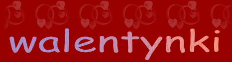 Napis walentynki na czerwonym tle